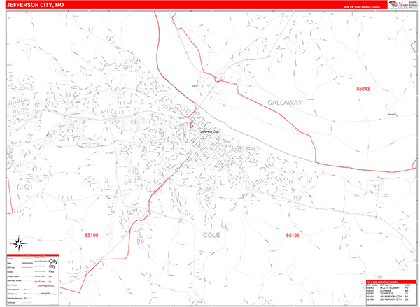 Jefferson City, MO Zip Code Map